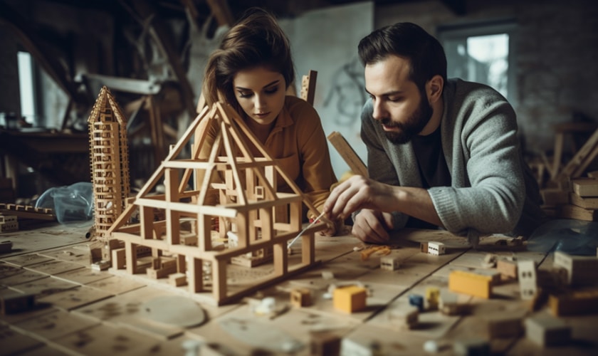a couple building a model house together life path 4