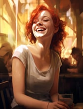 woman laughing in a social setting numerology number 3