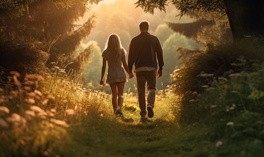 couple taking a walk in nature compatibility guide