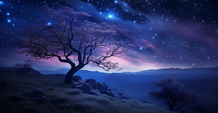 mystical landscape with a clear night sky life path number