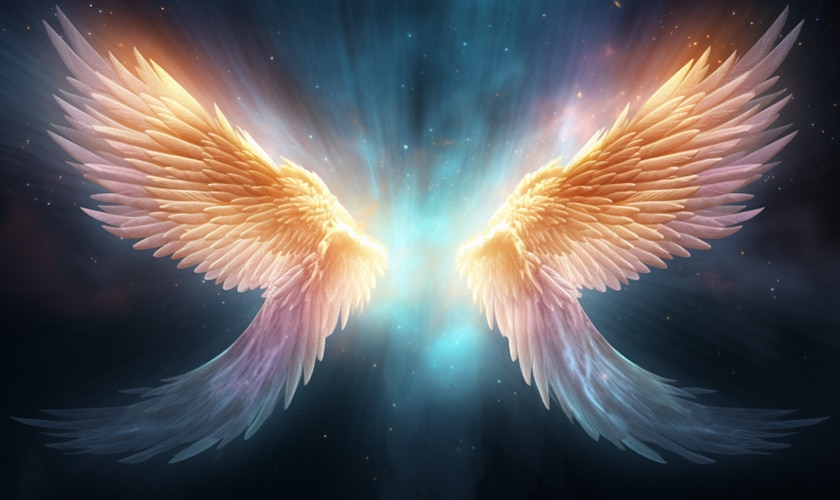 pair of radiant ethereal angel wings angel 888