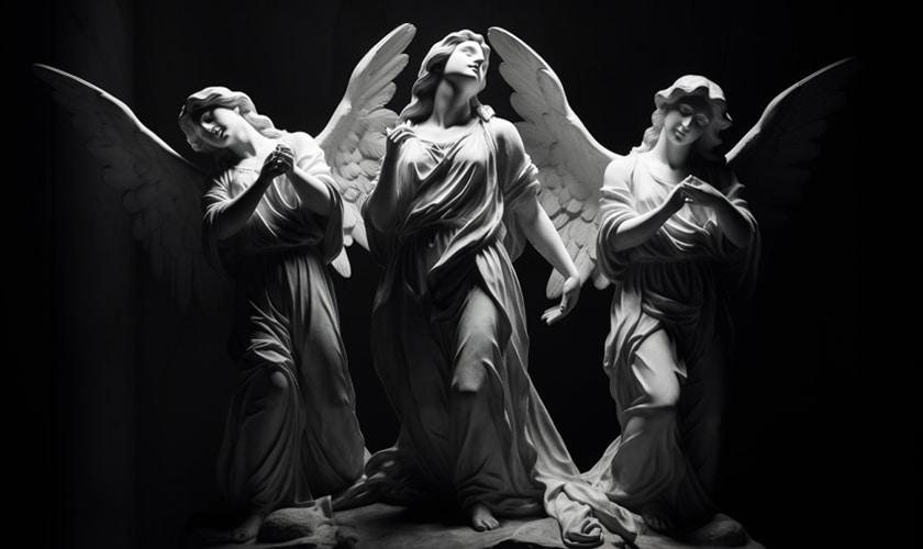 three angel statues angel 111