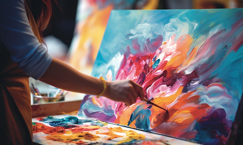 painting a canvas with bold strokes of vibrant colors angel 0909