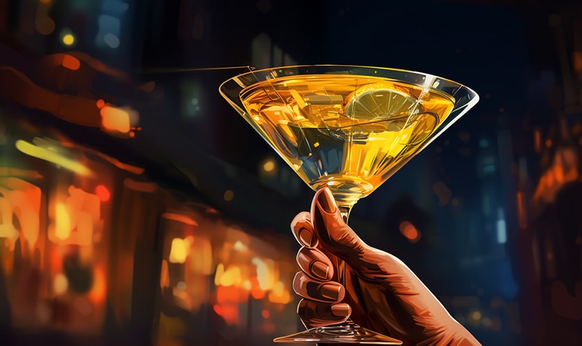 a martini glass filled with a chilled cocktail angel 1001