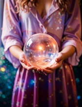 person holding a crystal ball