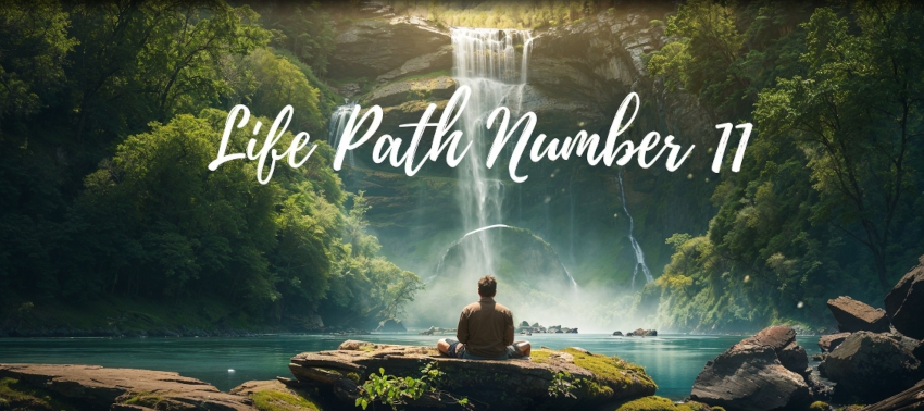 man with life path number11 is meditating on the stone