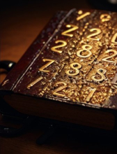 book embossed gold numbers number 4